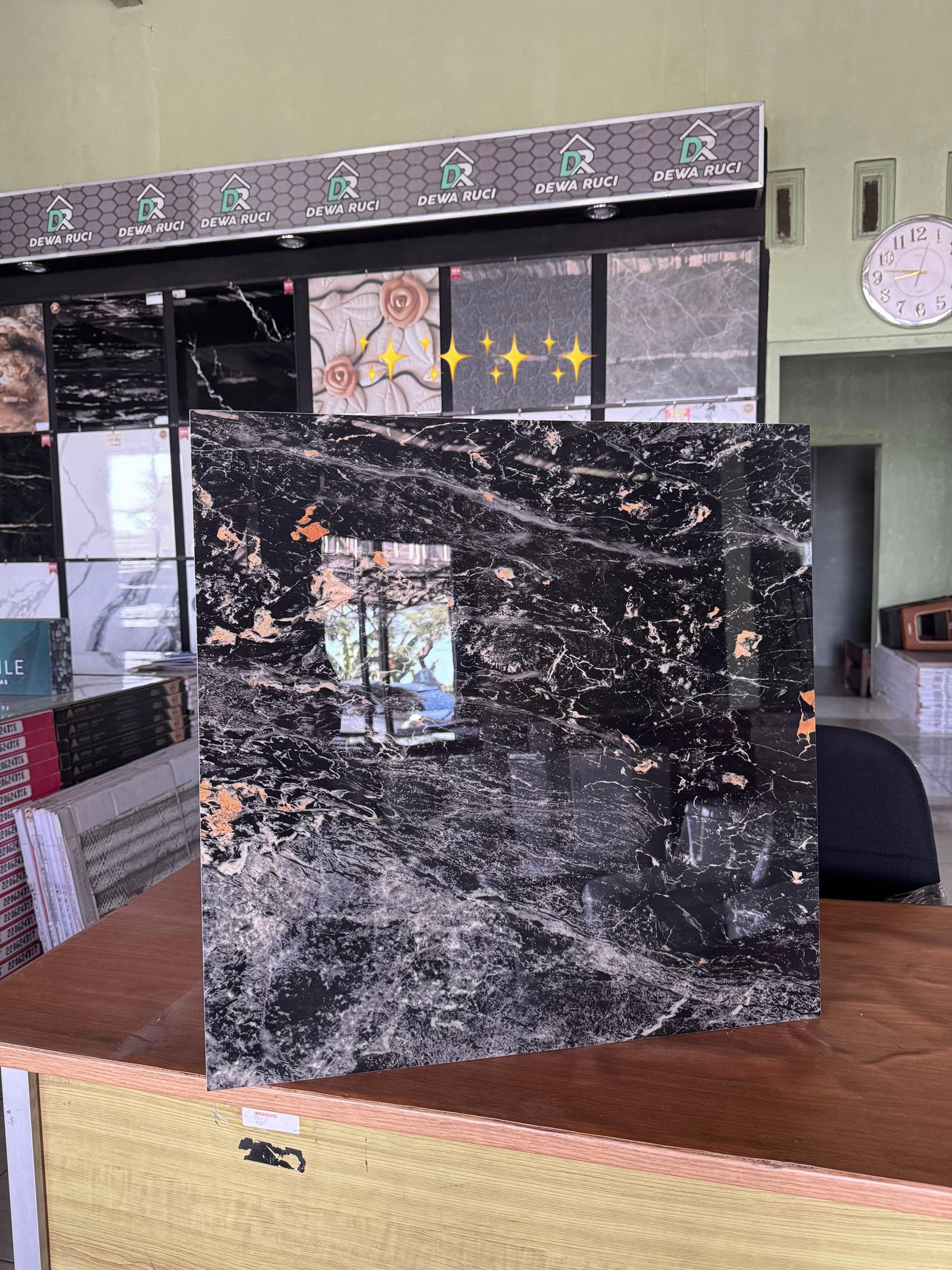 White marble floor tiles